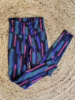 80s Style Brightly Colored Leggings Retro Workout Reebok Small Pink Purple Mint